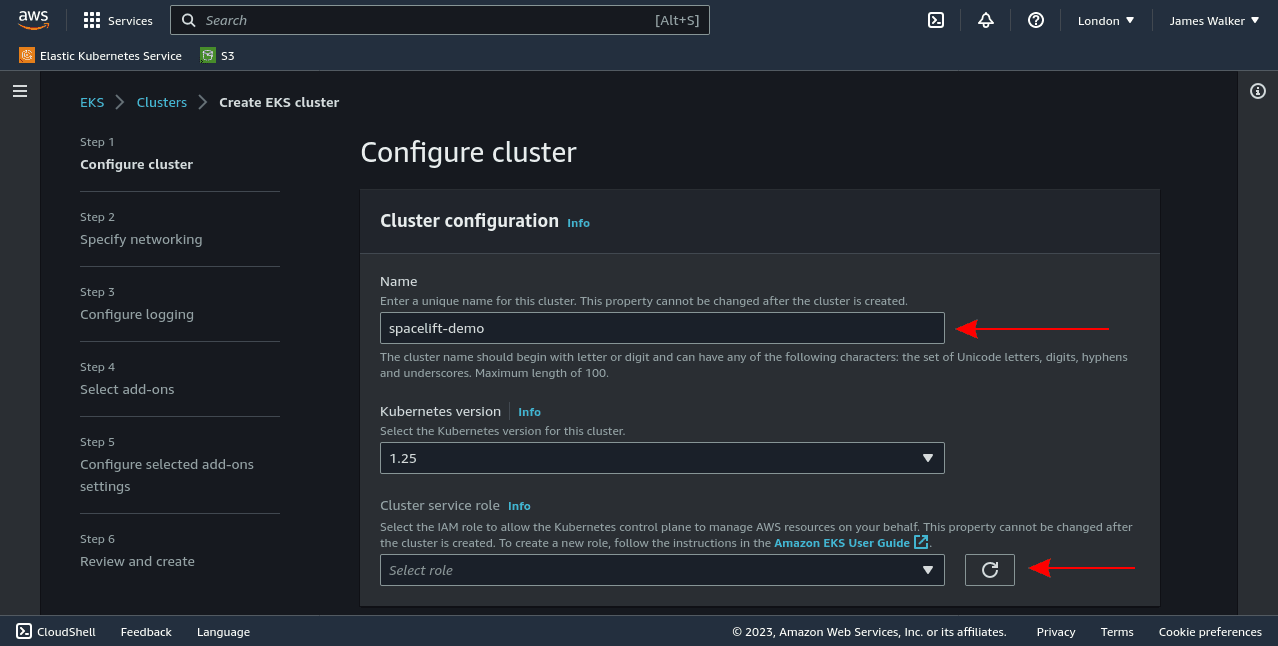 eks configure cluster