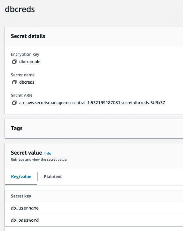 terraform secrets dbcreds