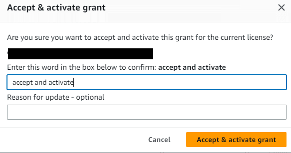 accept and activate grant