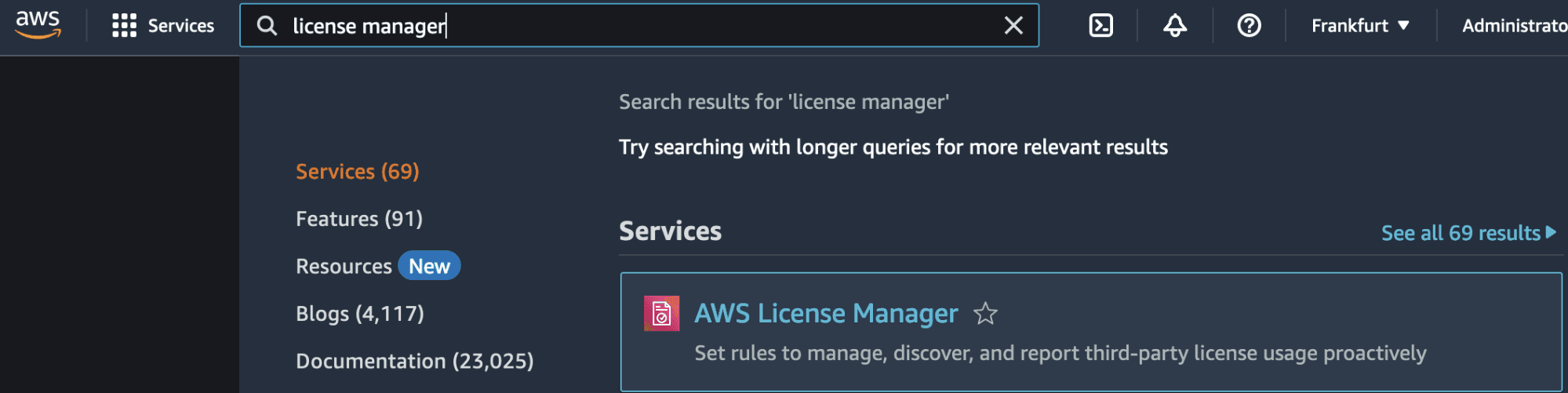 aws license manager