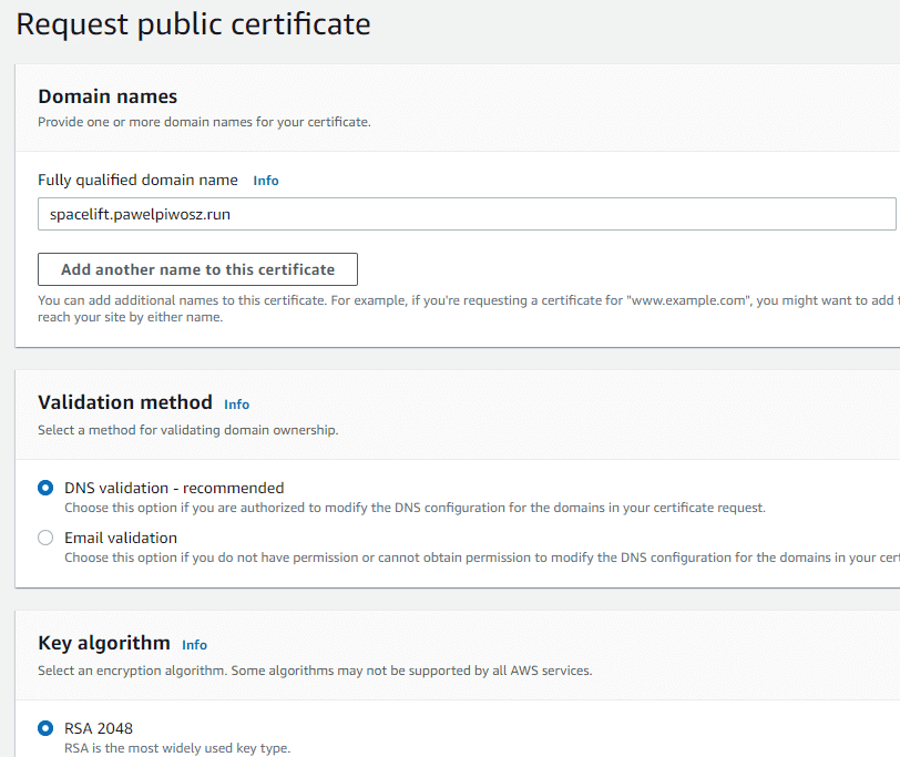 request public certificate