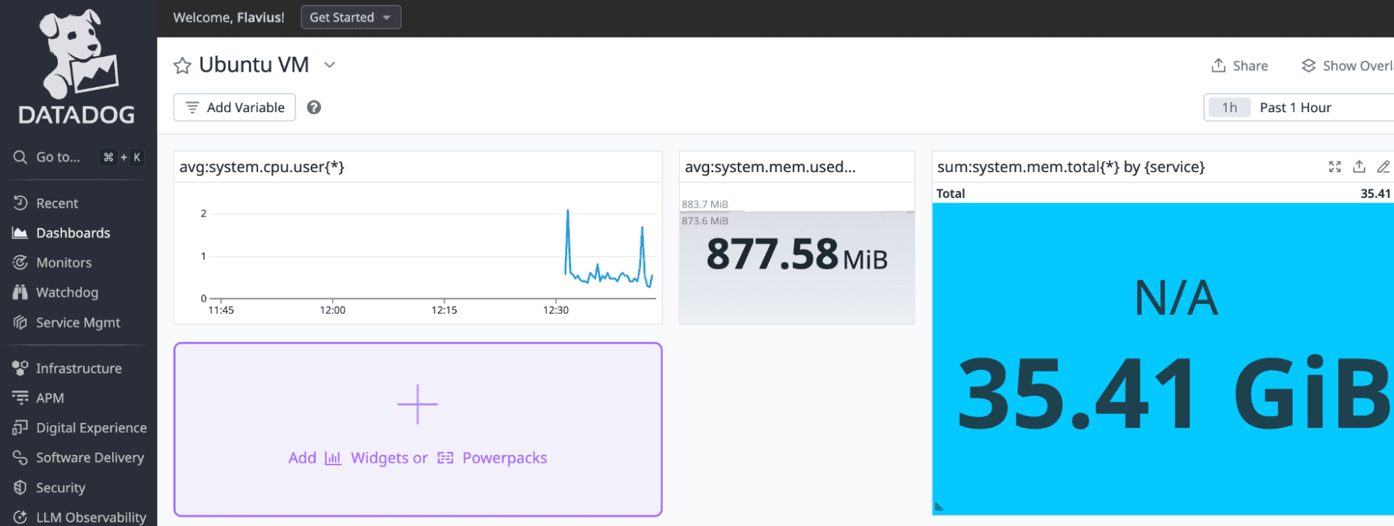 datadog dashboard