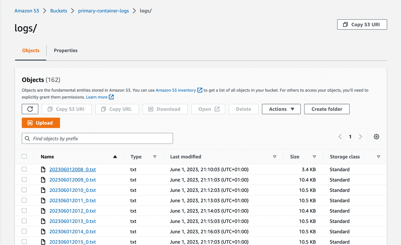 sidecar logs folder