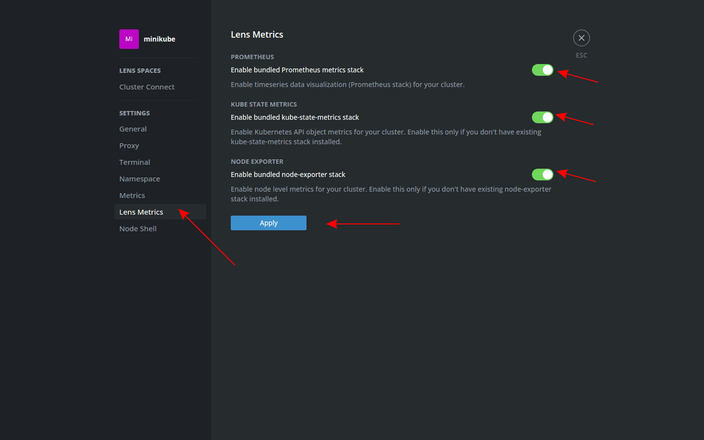 lens prometheus metrics