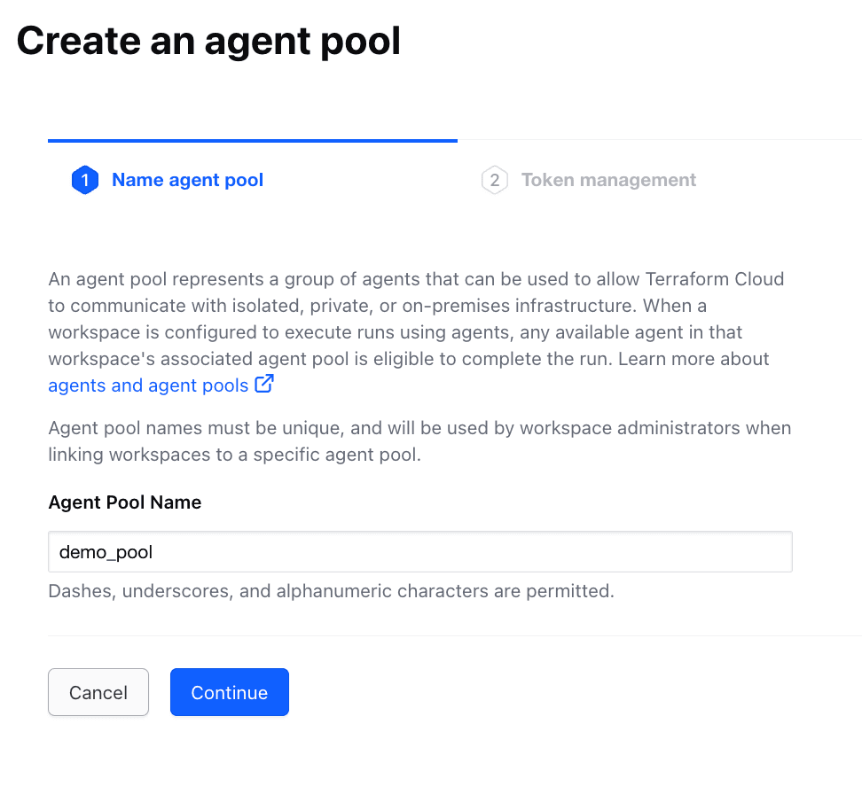 Terraform cloud agent pool