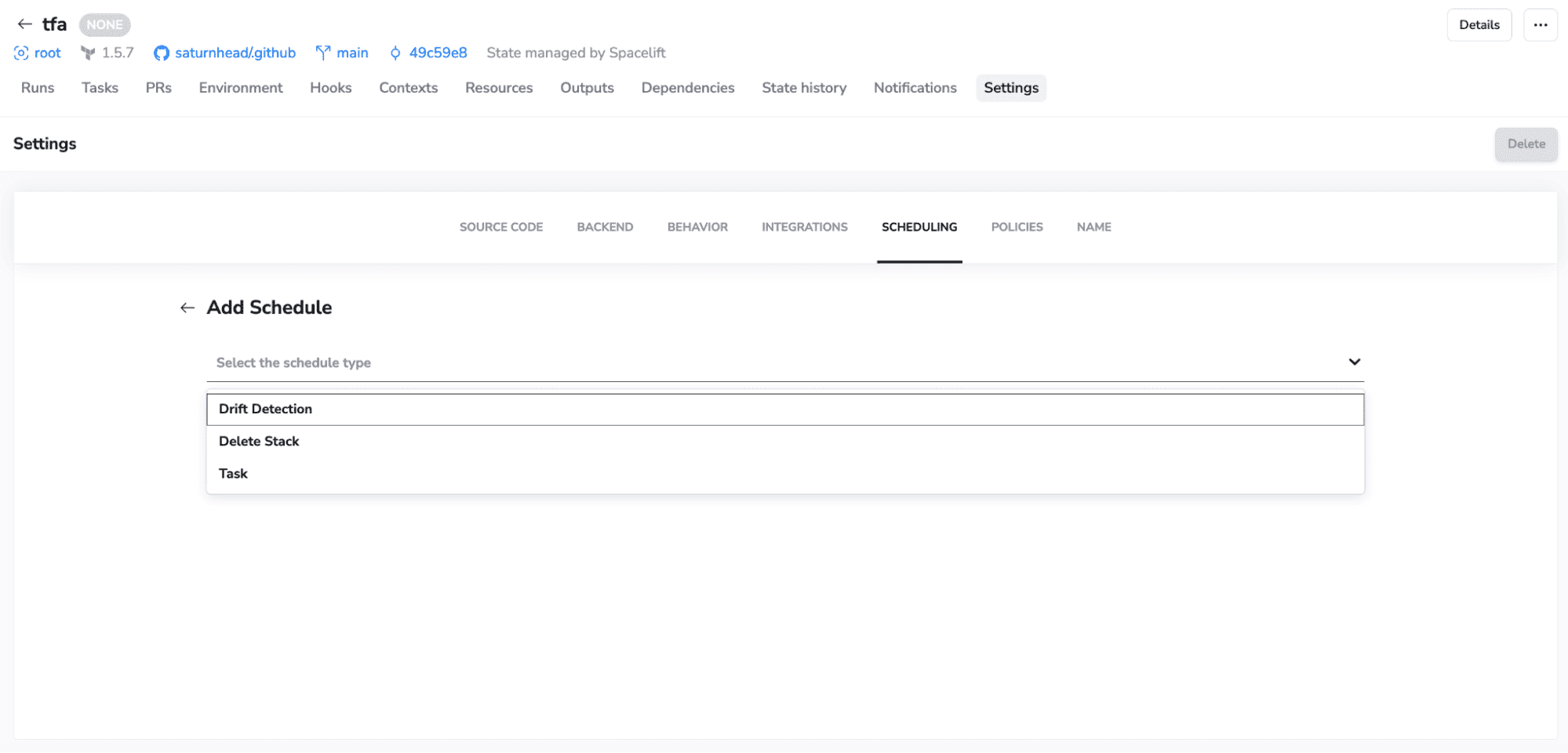 spacelift stack scheduling