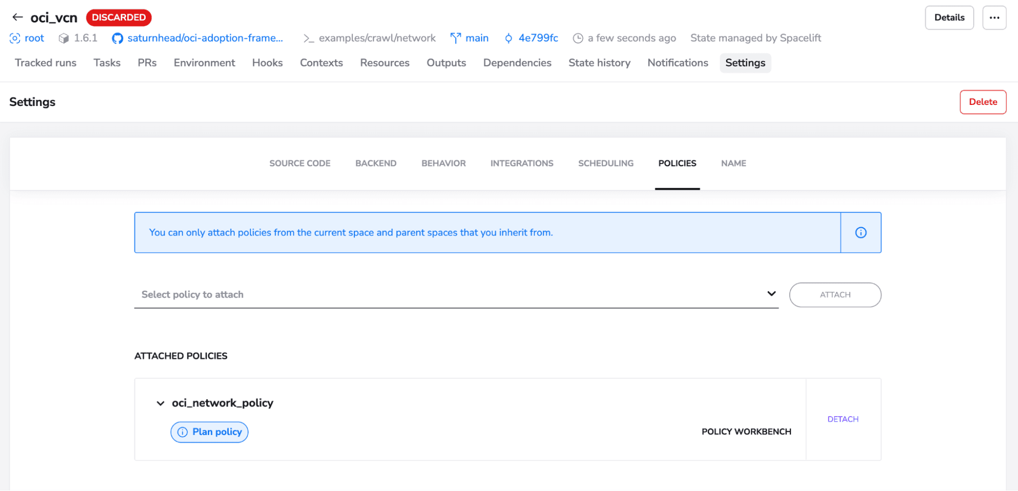 oci attach policy