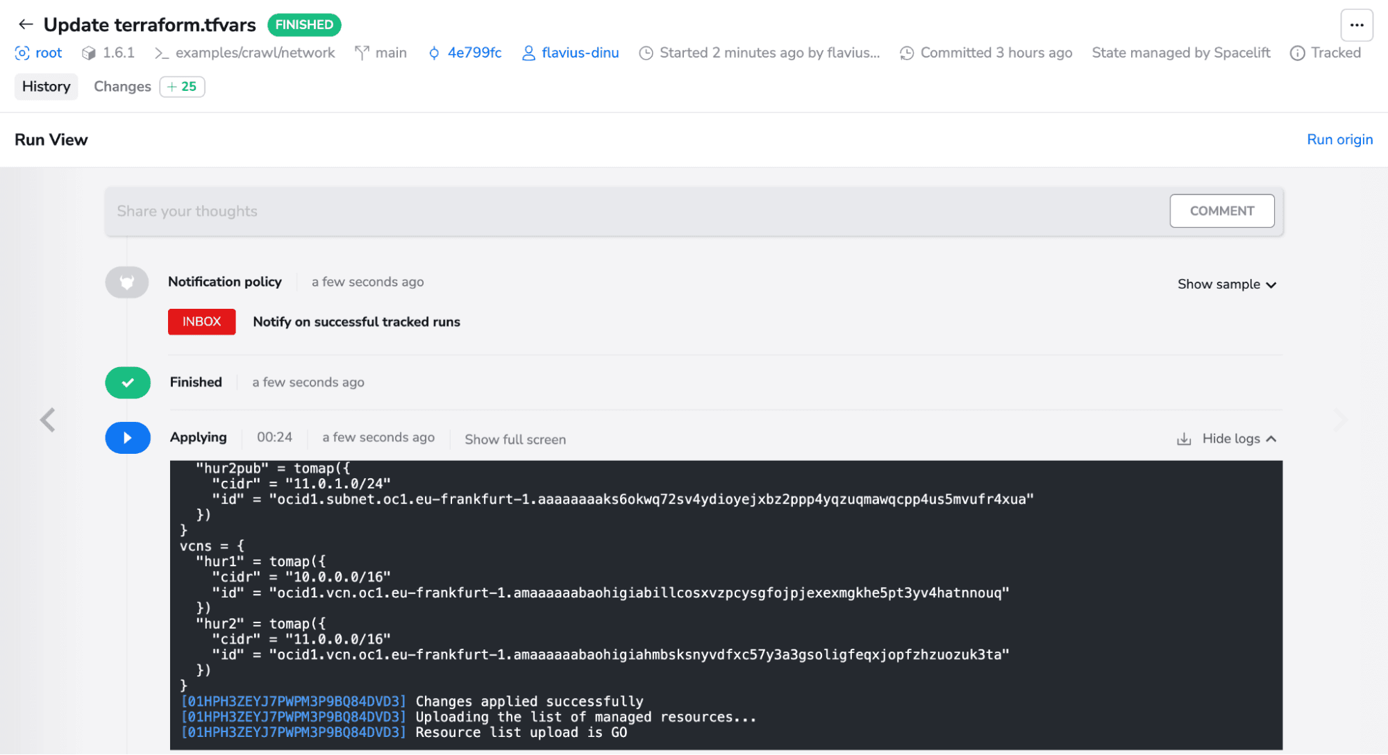 oci update tfvars