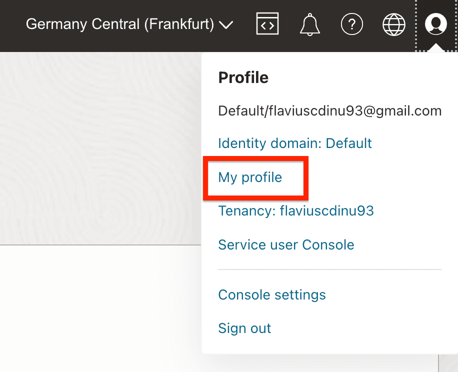 oracle cloud profile