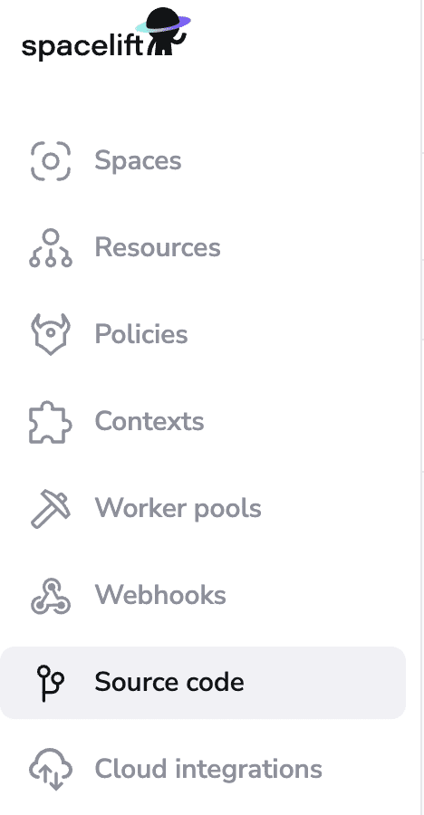 spacelift source code option