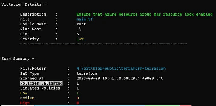 terraform security scannig