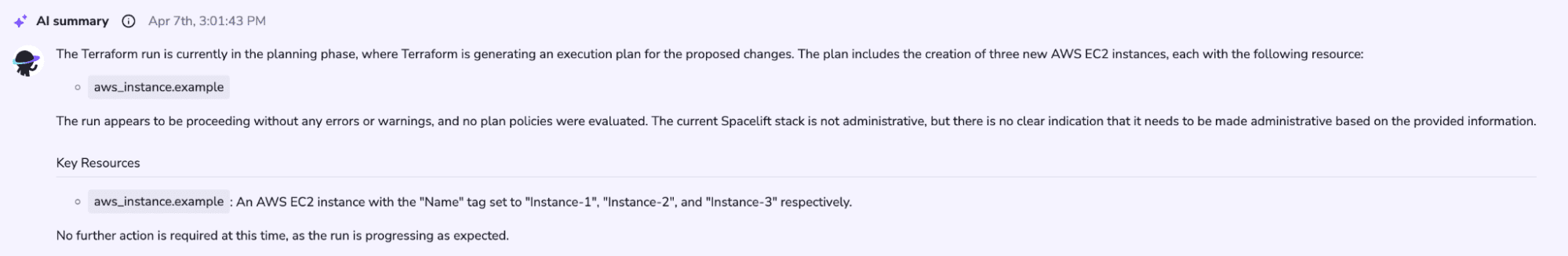 terraform in devops run summary