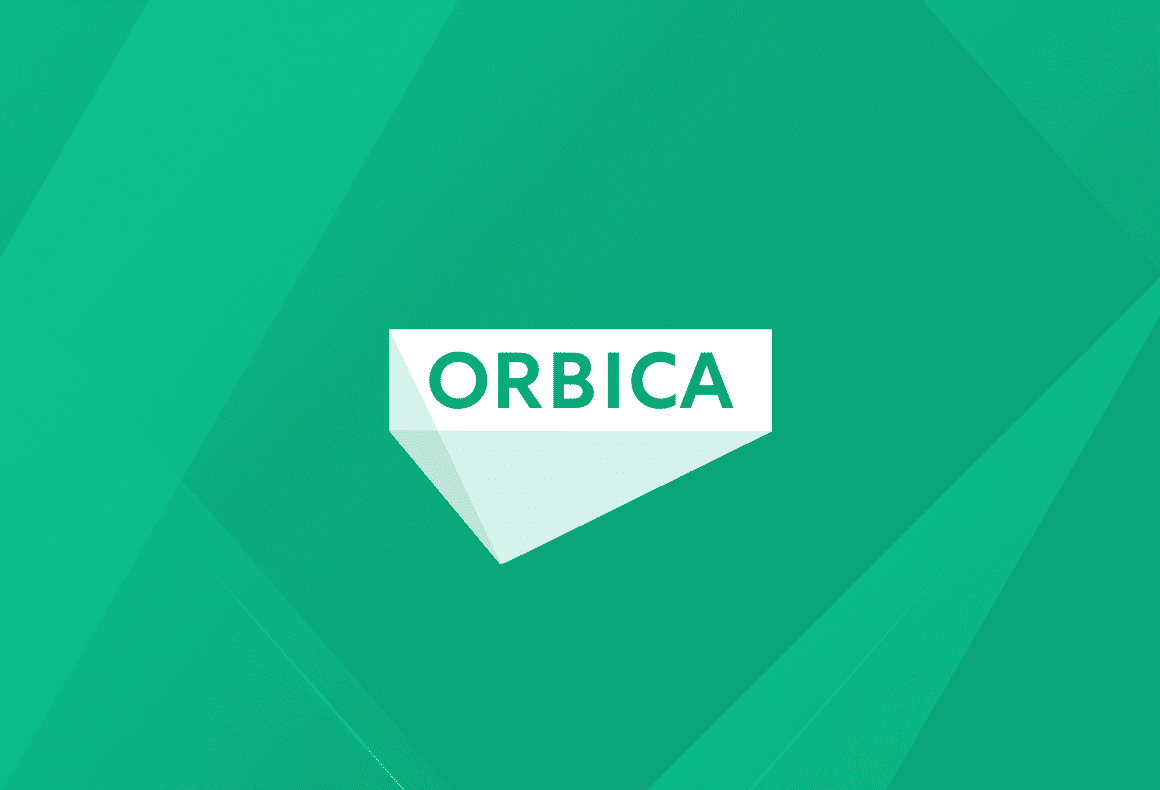 Orbica logo on green background