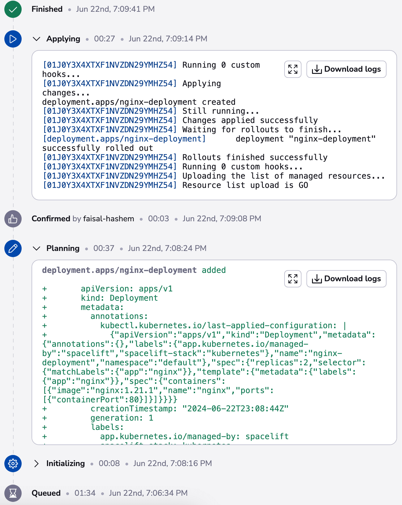 terraform kubernetes deployment example run