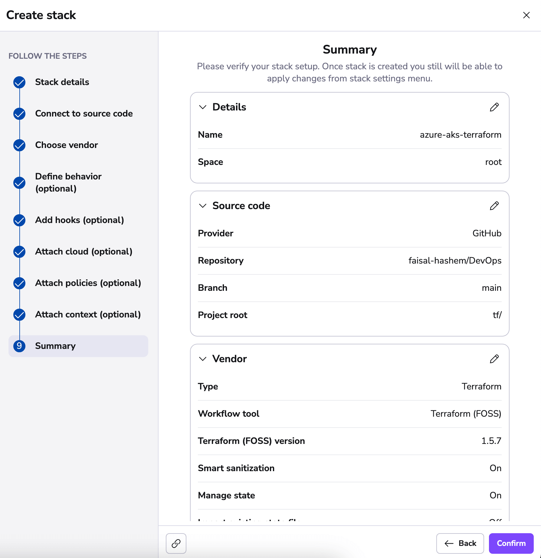 terraform kubernetes deployment example stack summary tf