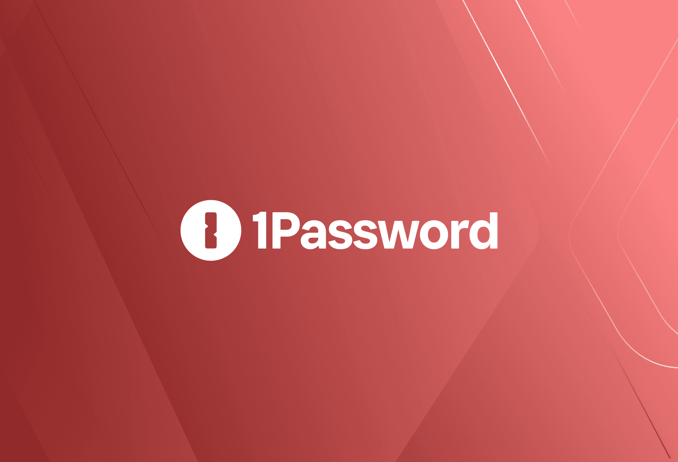 white 1password logo on red background