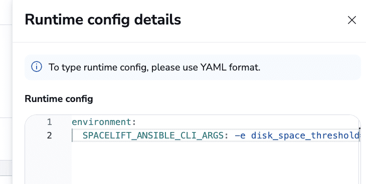 15 runtime config details