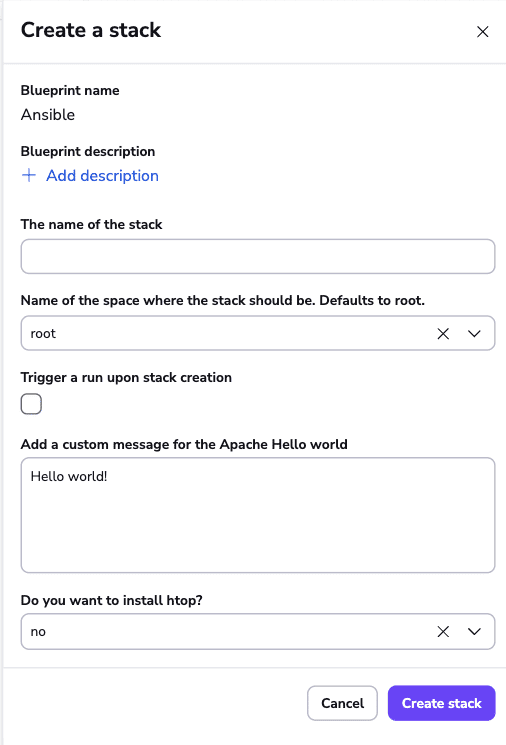 22 ansible self service stack