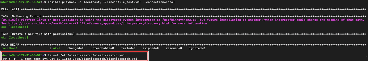ansible lineinfile premissions