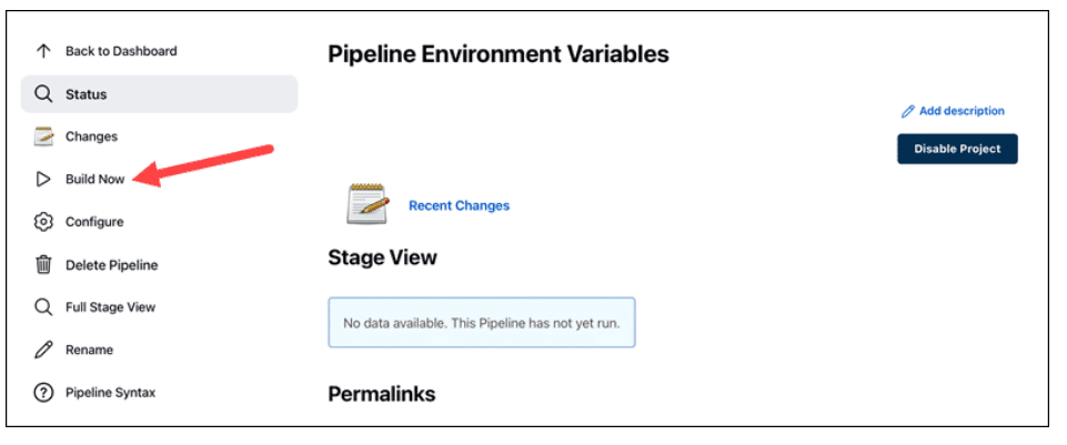 Save and build the Jenkins job