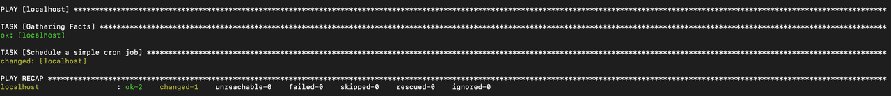 schedule the ansible cron job