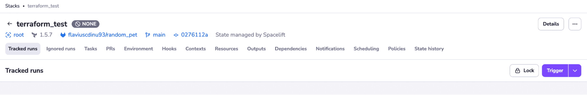 what is spacelift - trigger a run