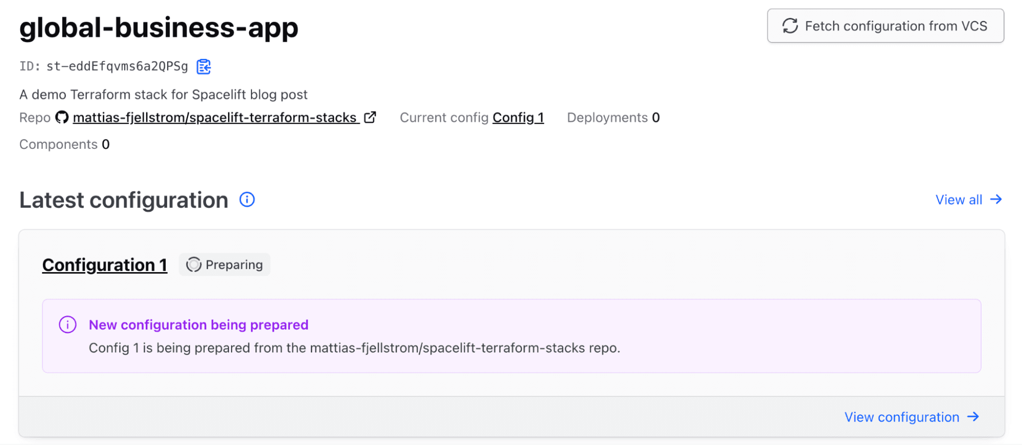 9 click Create Stack