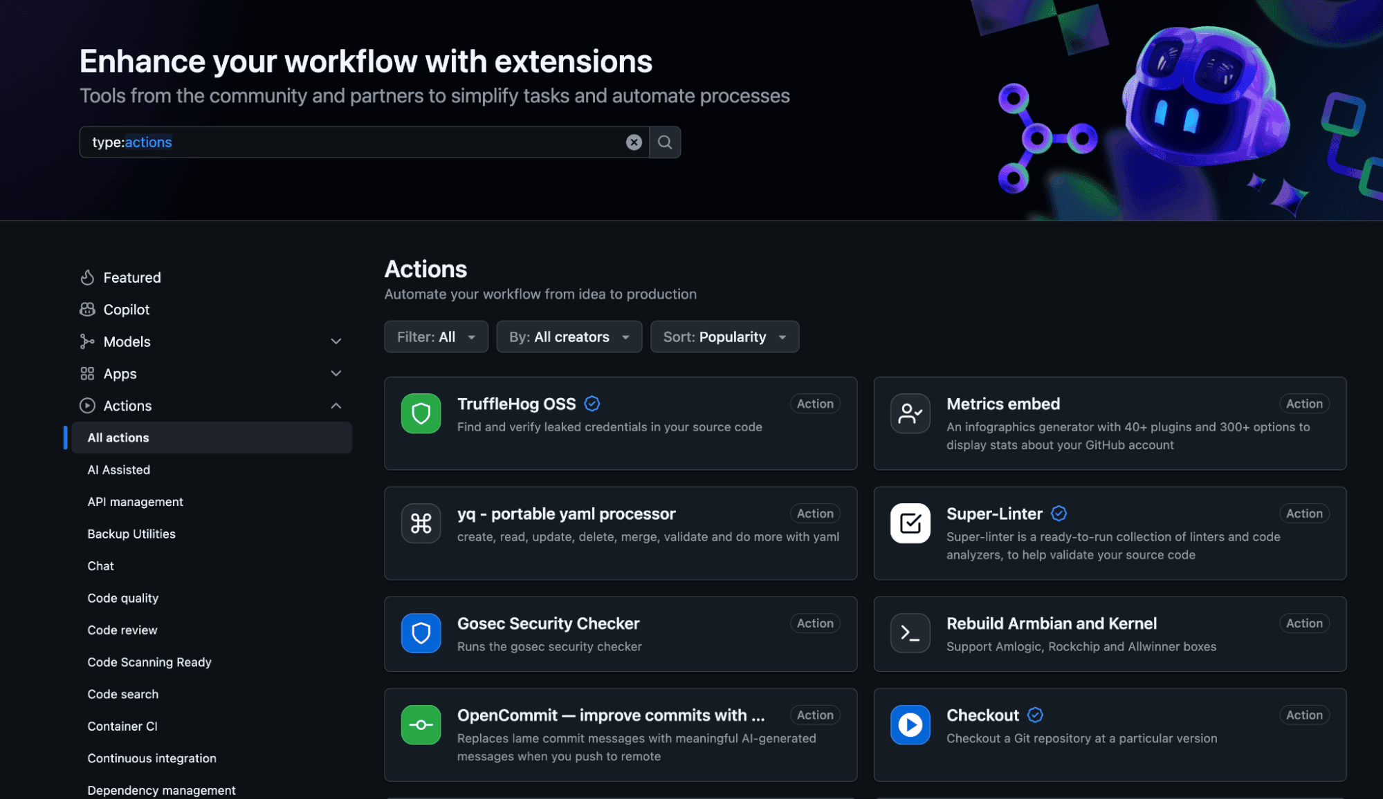 github actions marketplace