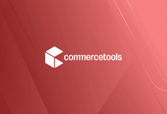 commercetools logo on a red background