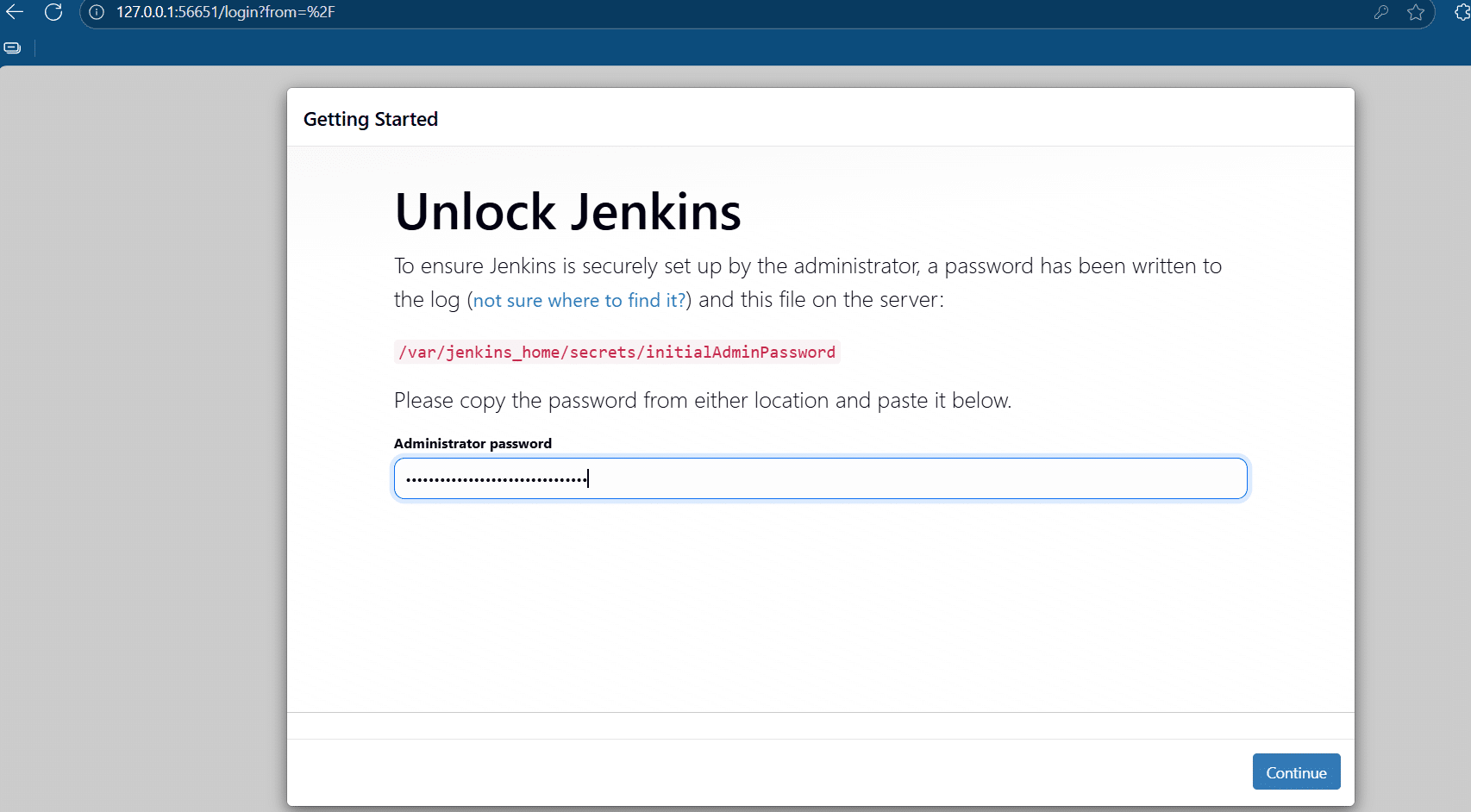 Jenkins unlock page
