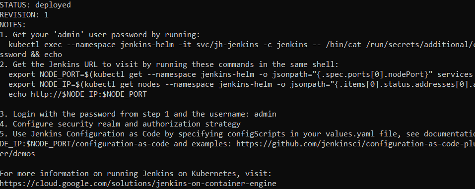 jenkins-helm namespace