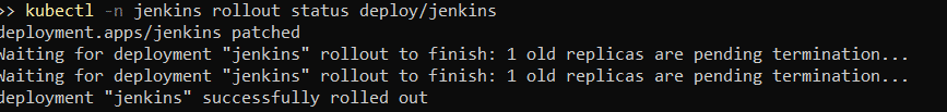 jenkins rollout status deploy