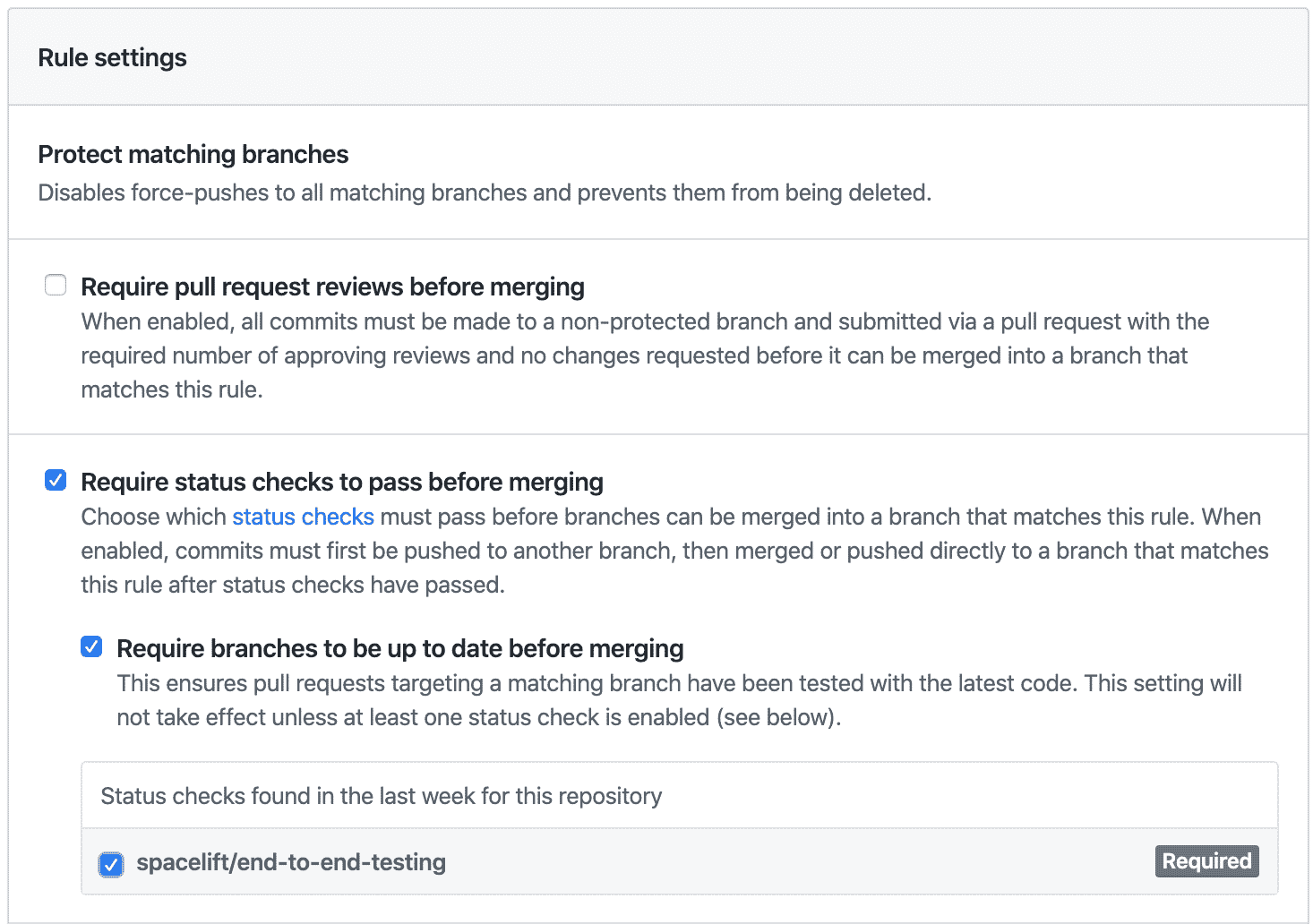 Using Spacelift checks to protect branches