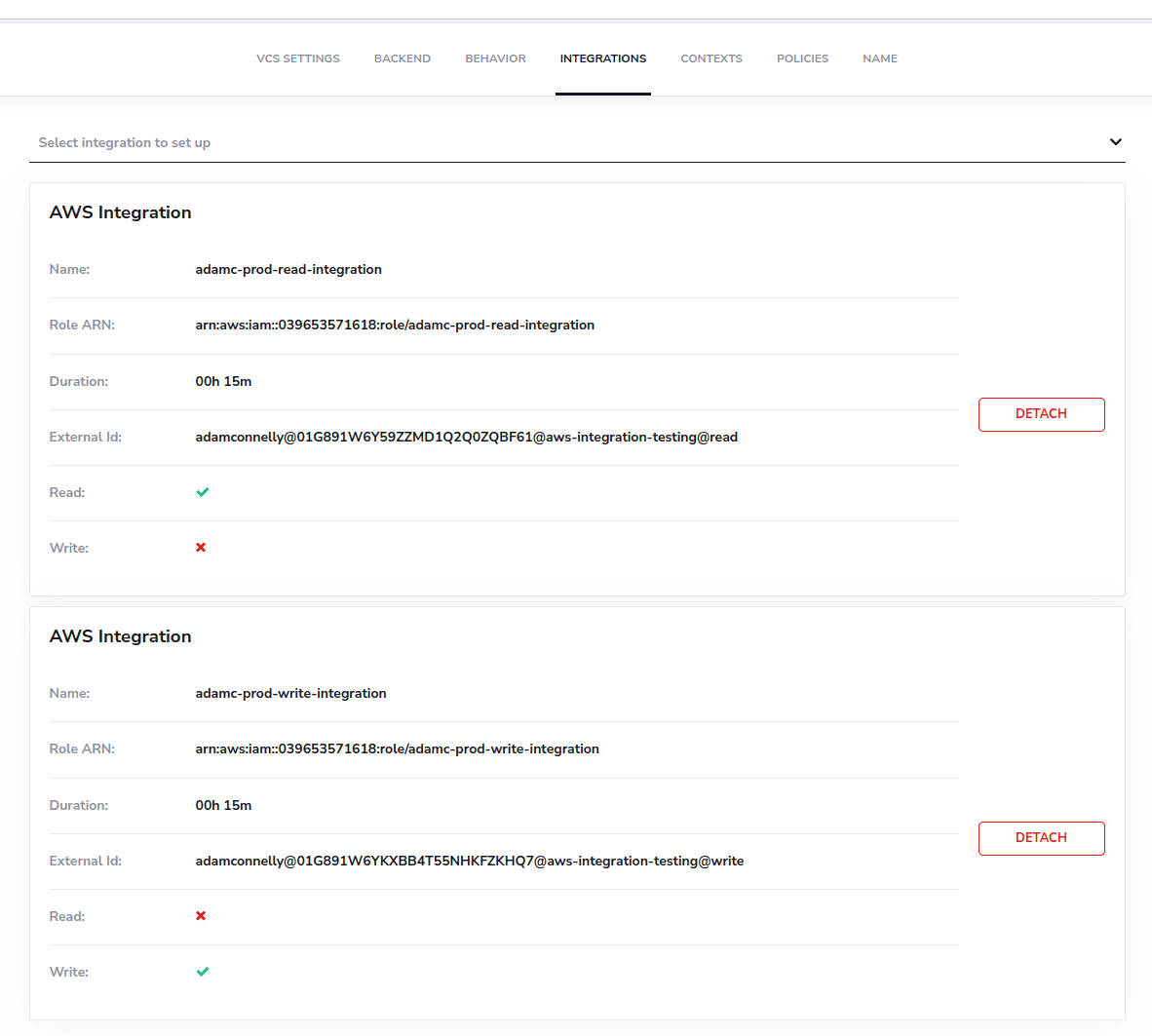 spacelift cloud integration - more than one AWS integration