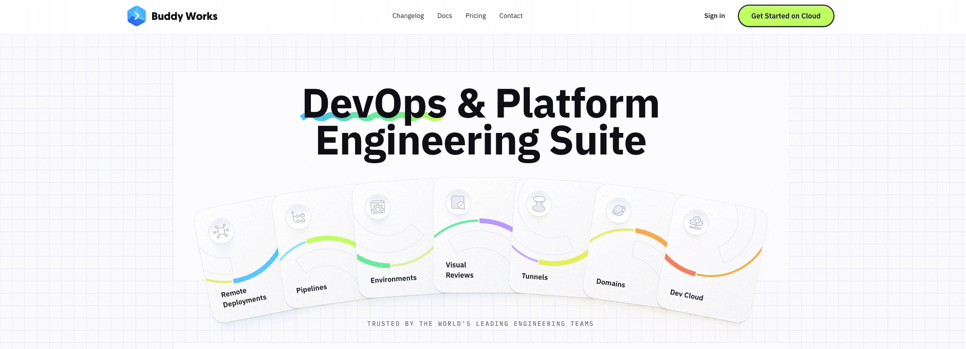 a screenshot showing buddy works homepage