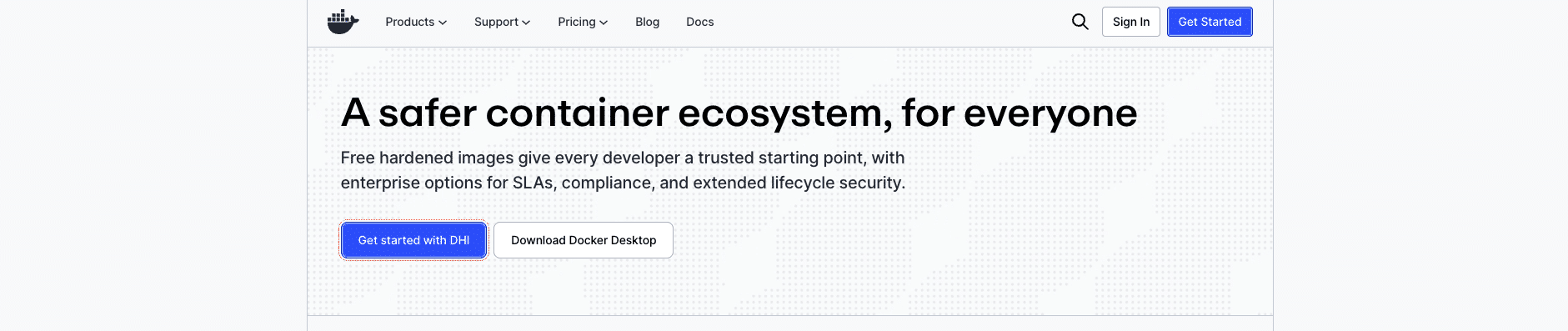 a screenshot showing docker homepage