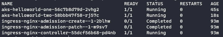 kubernetes ingress - kubectl get pods