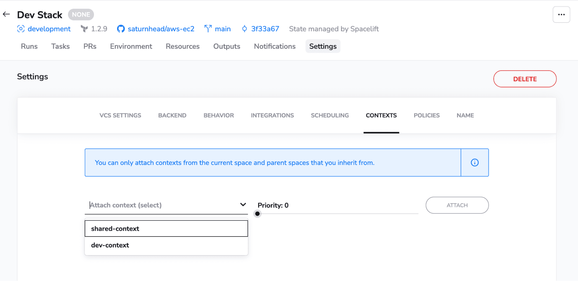 shared-context stored in the resources Space