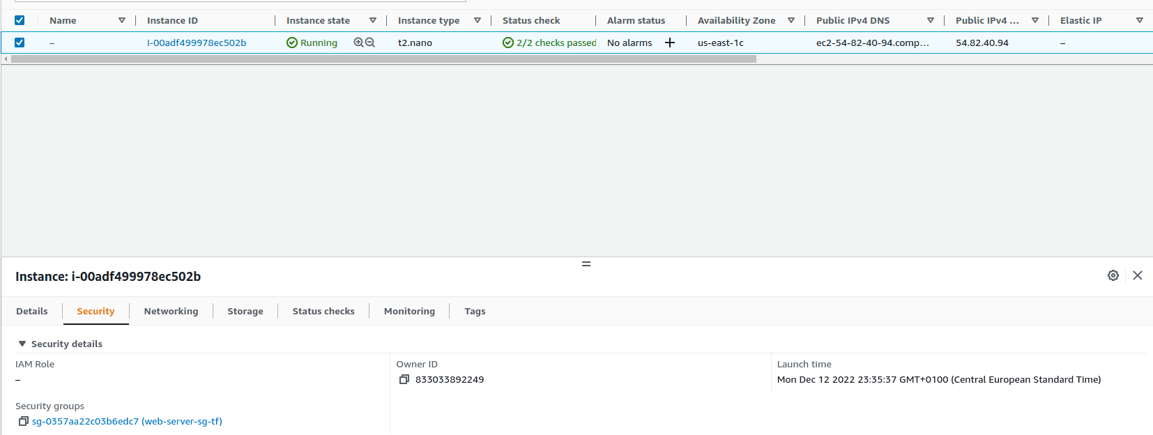 attaching a security group to an EC2 resource - terraform