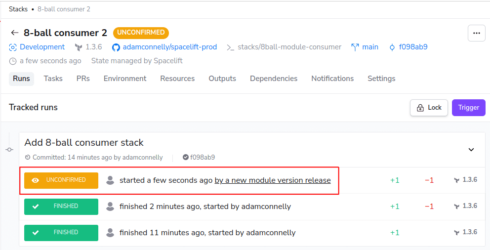 spaceift module registry trigger policy