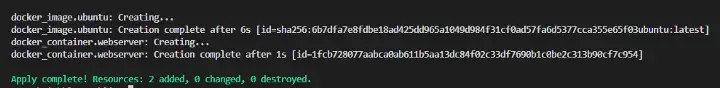 terraform creating docker image complete
