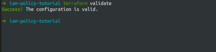 terraform iam policy terraform validate