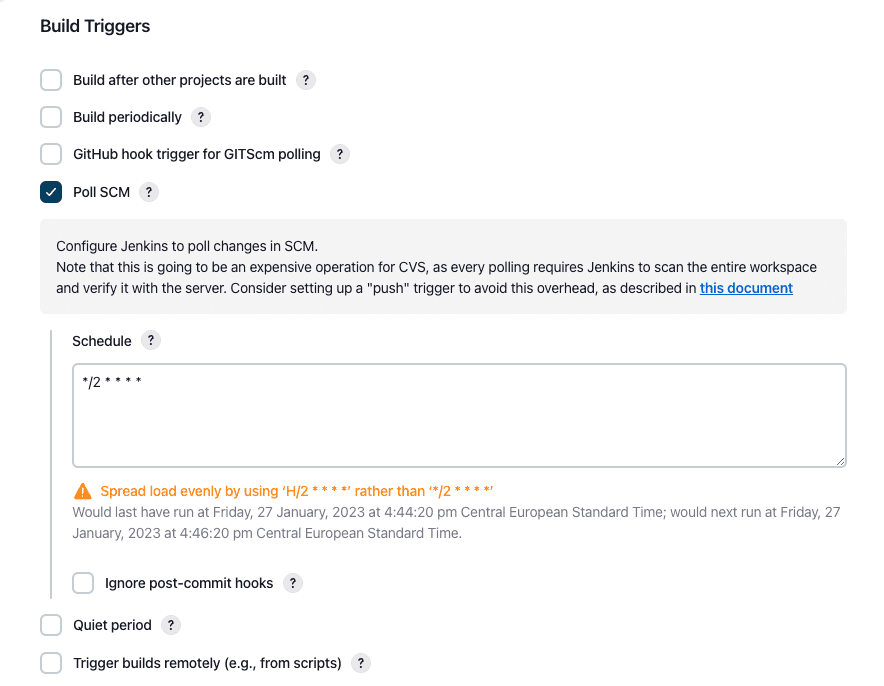 Jenkins terraform build triggers poll scm