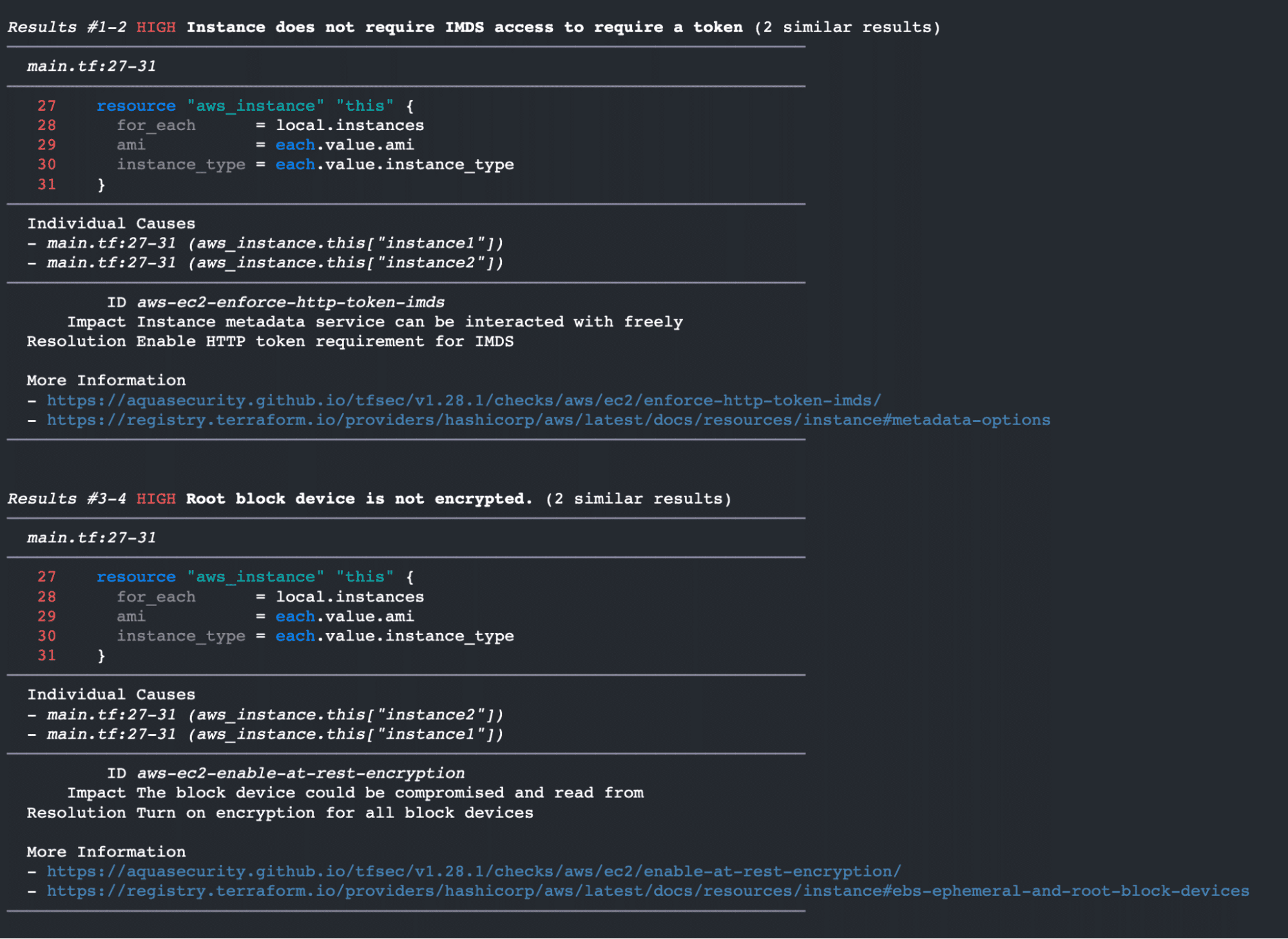 tfsec github repository high vulnerabilities