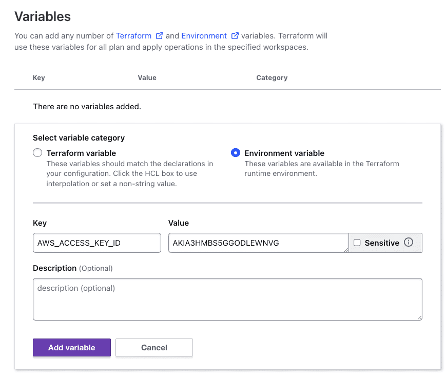 terraform cloud variables environment