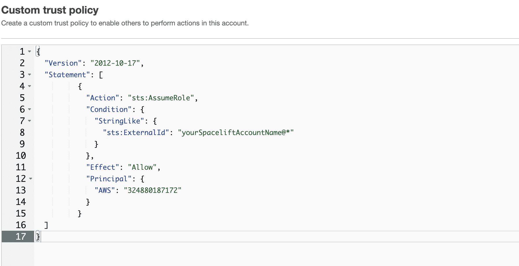 spacelift cloud integration custom trust policy