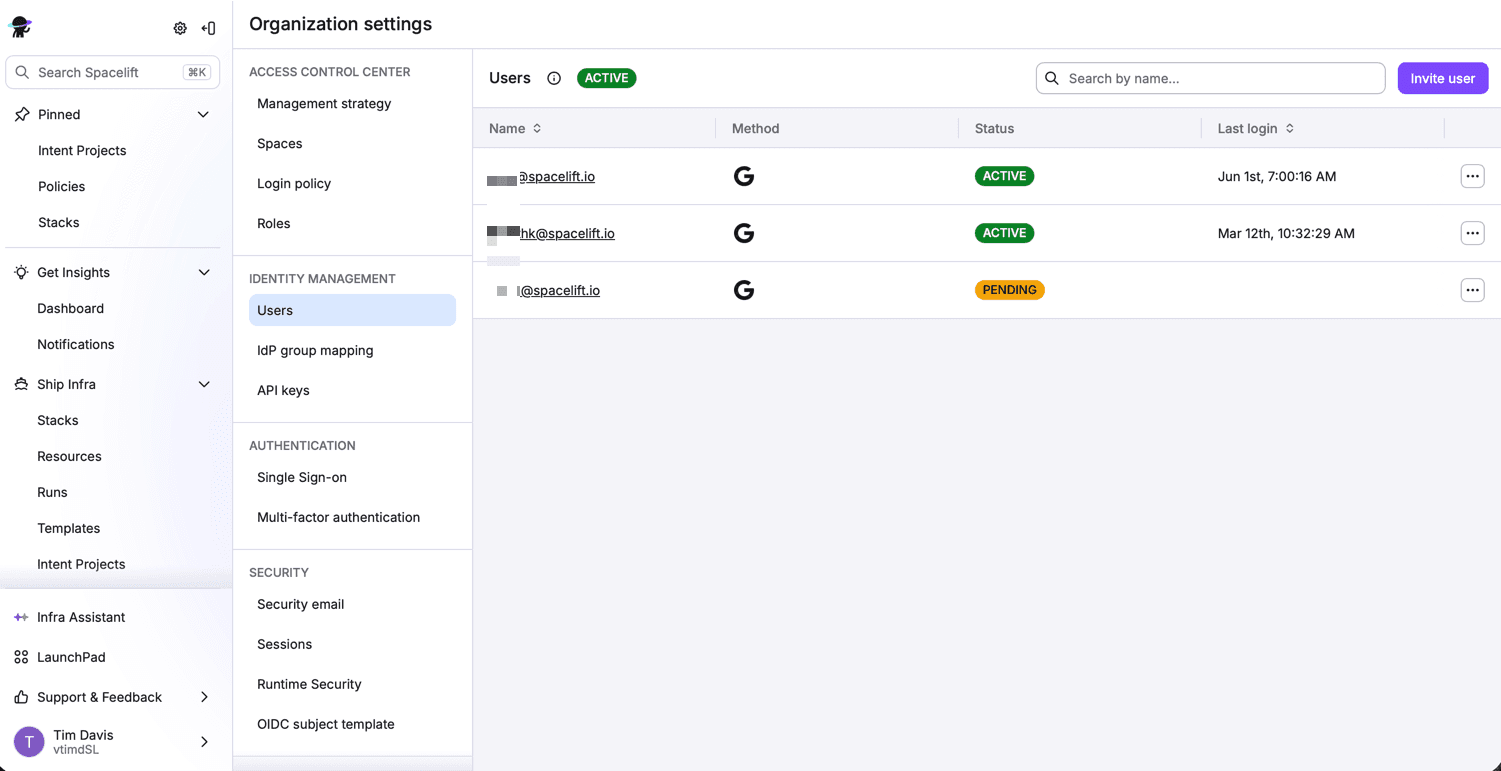 what makes spacelift secure user management