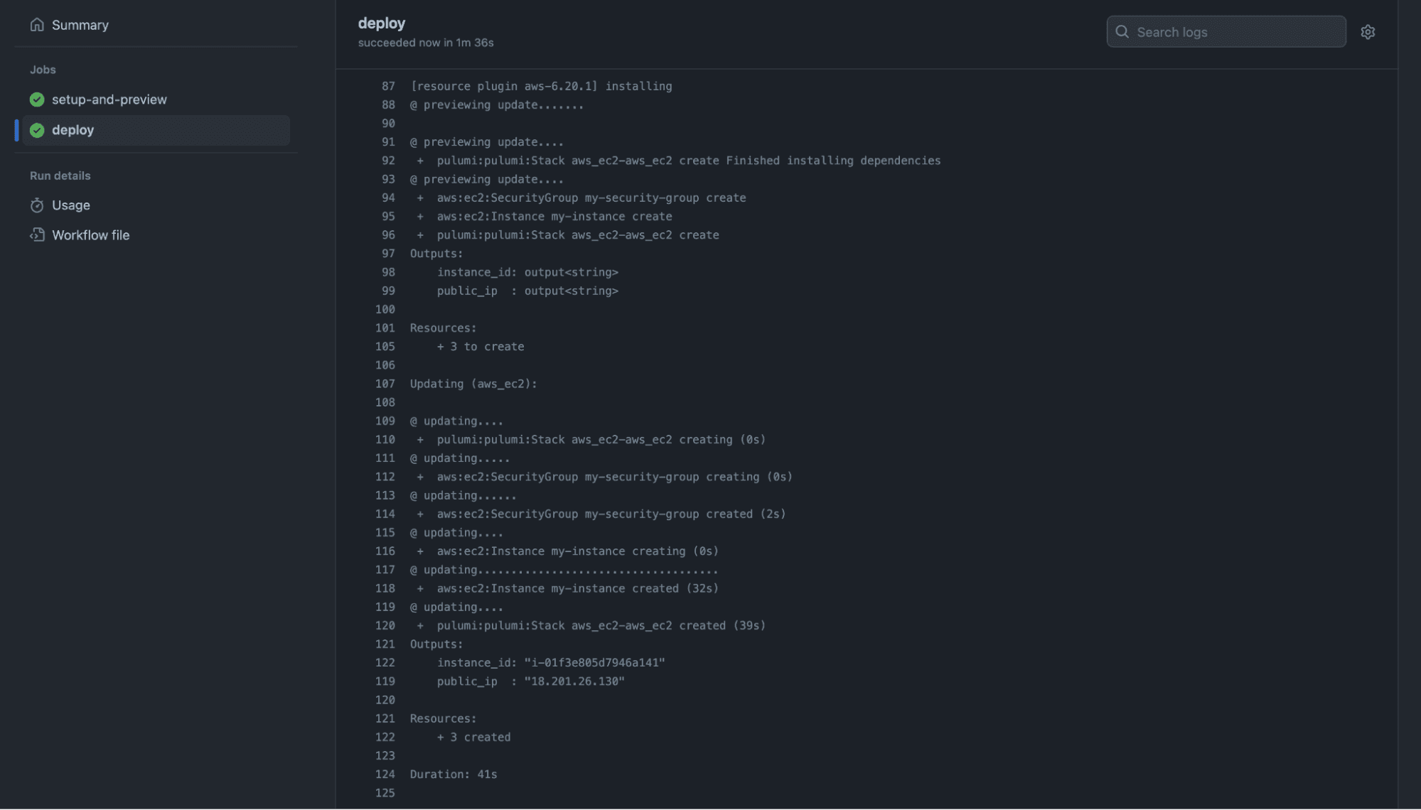 apply pulumi code github actions