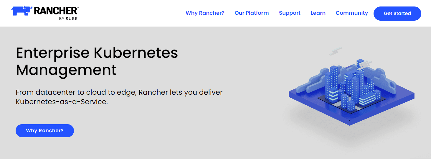 a screenshot showing Rancher homepage