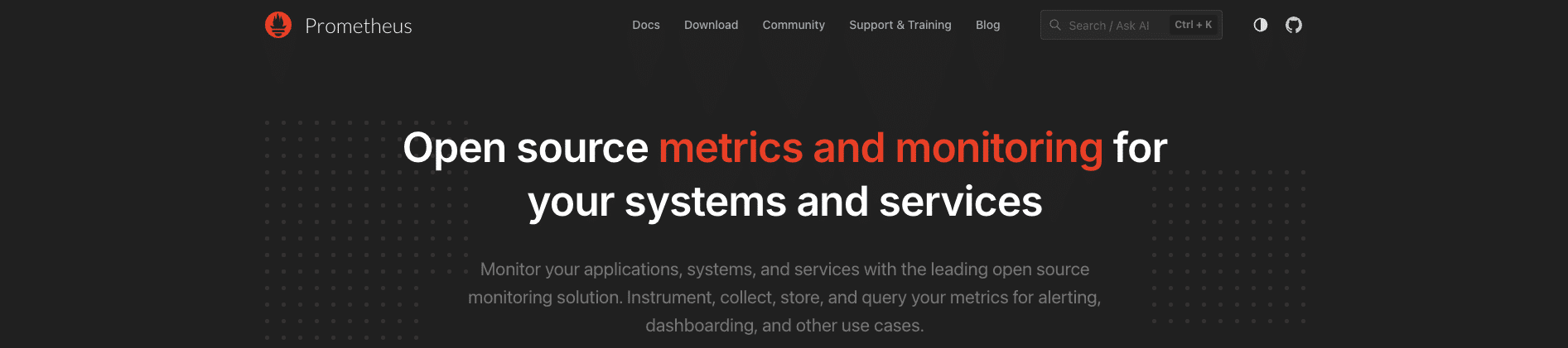 a screenshot showing the Prometheus homepage